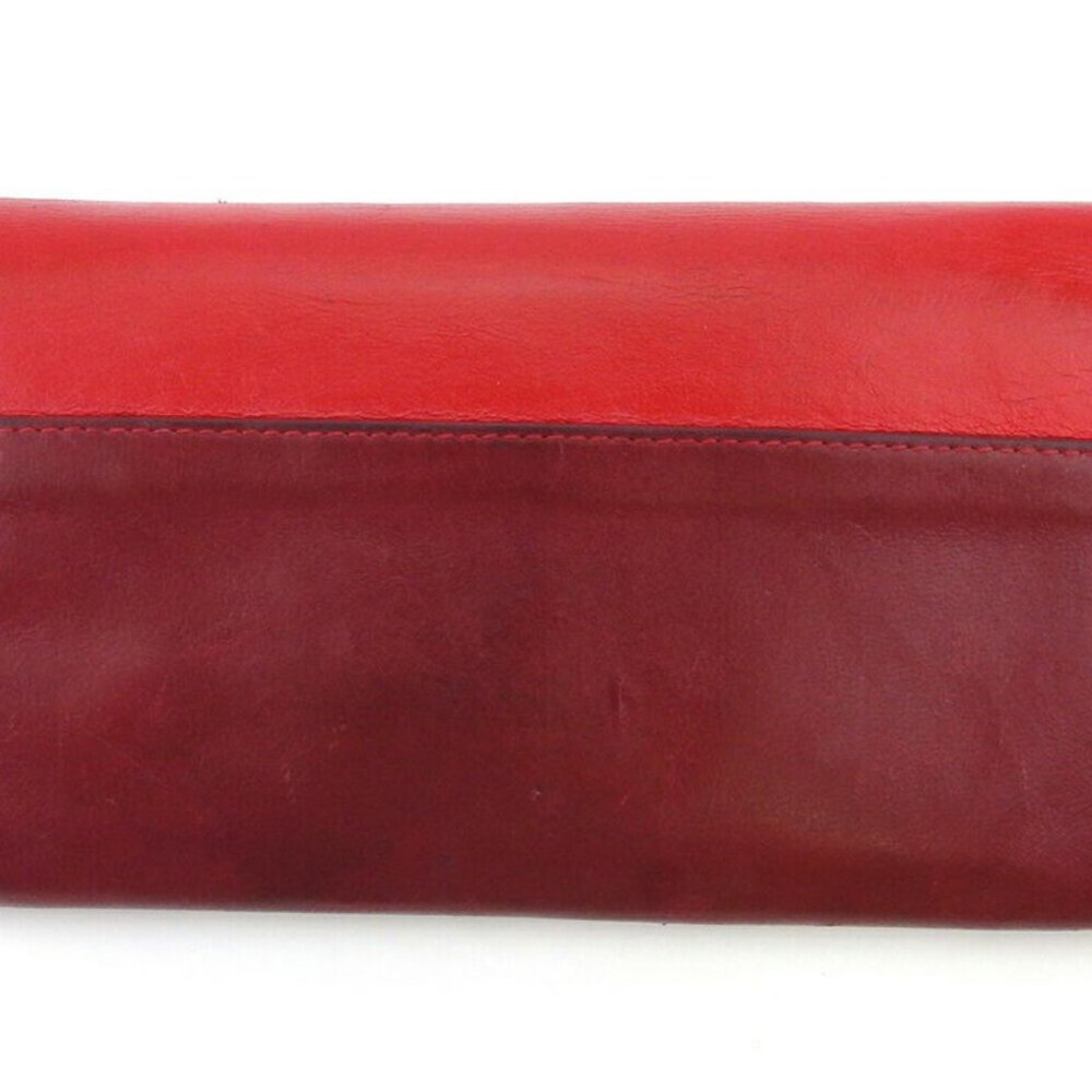 Auth Chloe Long Wallet Patchwork Bordeaux Pink Le… - image 5